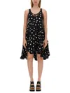 Stella Mccartney Polka-dot Tiered Silk-trimmed Midi Dress In Multicolour