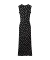 Stella Mccartney Ruched Polka-dot Stretch-tulle Maxi Dress In Black