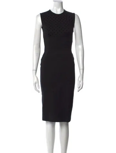 Pre-owned Stella Mccartney Polka Dot Print Knee-length Dress In Black