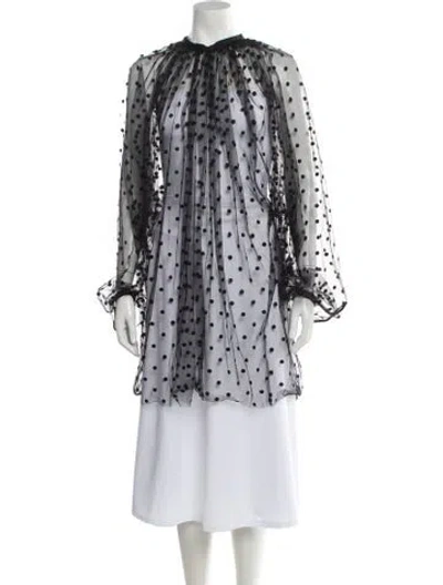 Pre-owned Stella Mccartney Polka Dot Print Long Sleeve Top In Black