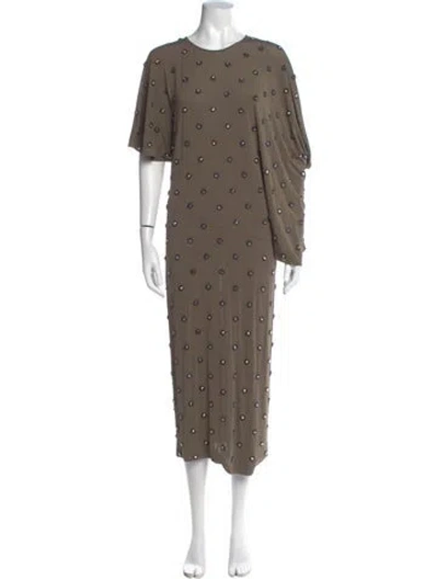 Pre-owned Stella Mccartney Polka Dot Print Midi Length Dress In Green