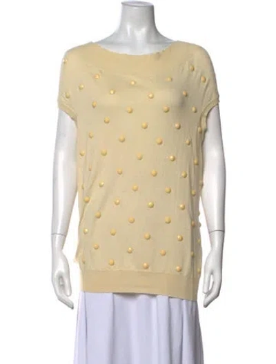 Pre-owned Stella Mccartney Polka Dot Print Scoop Neck Top In Neutrals