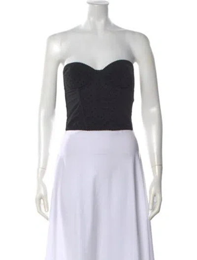Pre-owned Stella Mccartney Polka Dot Print Strapless Top In Black
