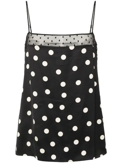 Stella Mccartney Swiss Dot-paneled Polka-dot Satin Camisole In Multi