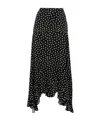 Stella Mccartney Asymmetric Polka-dot Maxi Skirt In Black