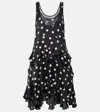 Stella Mccartney Polka-dot Tiered Silk-trimmed Midi Dress In Schwarz