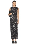 Stella Mccartney Ruched Polka-dot Stretch-tulle Maxi Dress In Multicolor