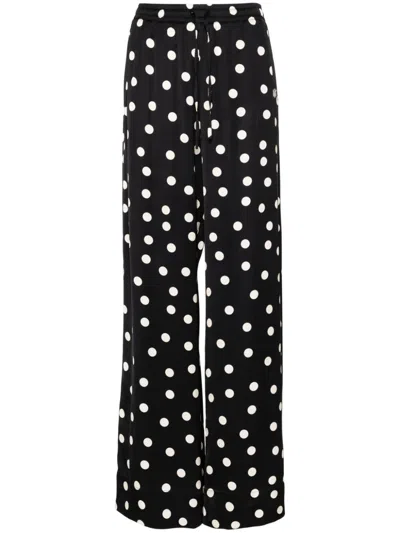 Stella Mccartney Polka Dots-print Pijama Pants In Black