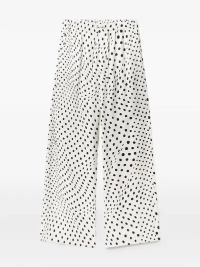 Stella Mccartney Polka-dot Drawstring-waist Trousers In White