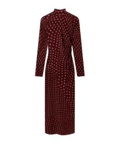STELLA MCCARTNEY STELLA MCCARTNEY POLKA-DOT RUCHED ZIPPED MAXI DRESS