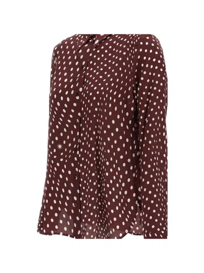 Stella Mccartney Polka-dot Silk Shirt In Brown