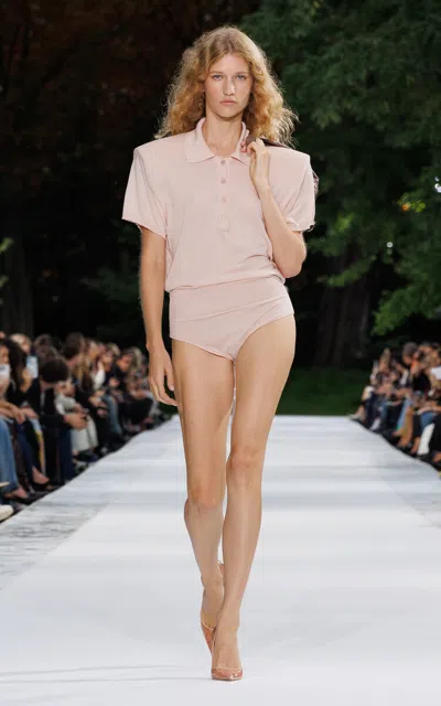 Stella Mccartney Polo Knit Bodysuit In Pink