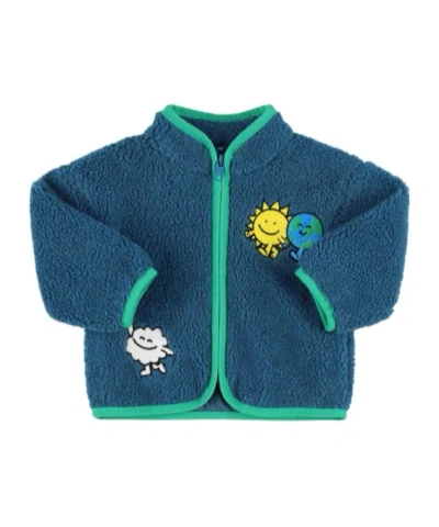 Stella Mccartney Kids' Poly Teddy Jacket In Blue