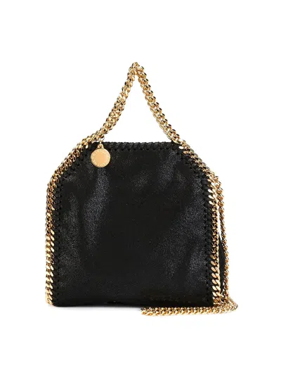Stella Mccartney Elegant Mini Handbag With Golden Chain Accent In Black