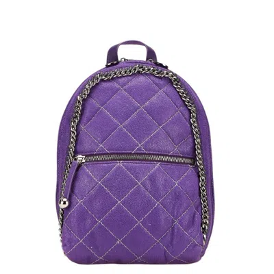 Pre-owned Stella Mccartney Polyester Leather Backpack () In Purple