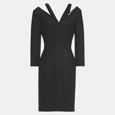 Pre-owned Stella Mccartney Polyester Midi Dress 42 In Black