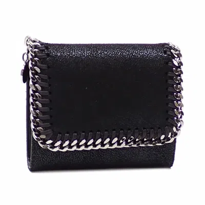 Pre-owned Stella Mccartney Polyester Wallet (tri-fold) () In Black