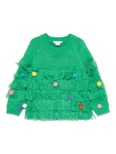 Stella Mccartney Kids' Pompom-detail Sweater In Green