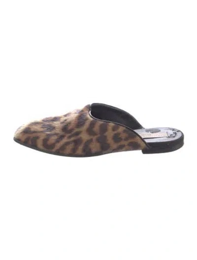 Pre-owned Stella Mccartney Ponyhair Animal Print Mules In Neutrals