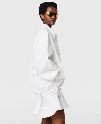 Stella Mccartney Poplin Bomber Jacket In White