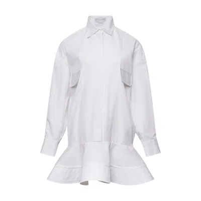 Stella Mccartney Poplin Peplum Pique Shirt In White