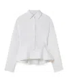 Stella Mccartney Womens Pure White Peplum-waist Tailored Cotton Shirt In White