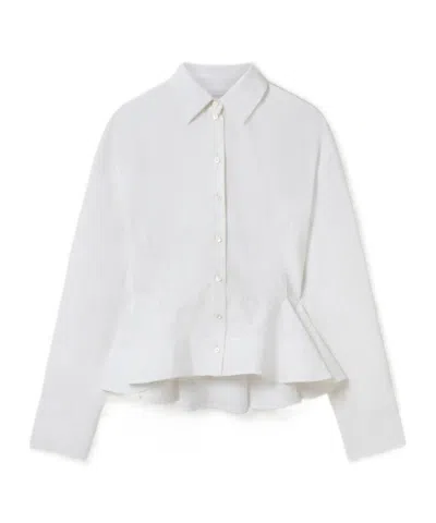 Stella Mccartney Womens Pure White Peplum-waist Tailored Cotton Shirt