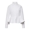 Stella Mccartney Womens Pure White Peplum-waist Tailored Cotton Shirt In White