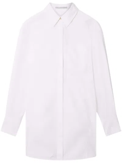 Stella Mccartney Poplin Shirt Minidress In Bianco