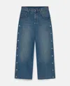 Stella Mccartney Popper-studded Bootcut Denim Jeans In Blue