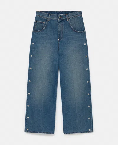 Stella Mccartney Popper-studded Bootcut Denim Jeans In Blue