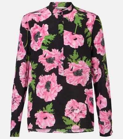 Stella Mccartney Poppy-print Silk Button-down Blouse In Multi