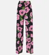Stella Mccartney Poppy Floral Wide-leg Pants In Black