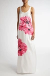 Stella Mccartney Poppy-printed Silk Maxi Dress In Pink/white