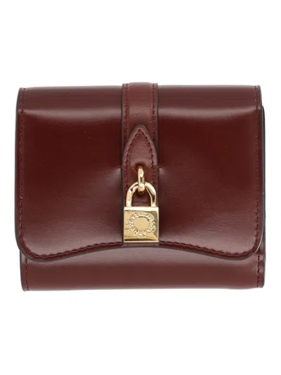 Stella Mccartney Portafoglio Ryder Trifold In Burgundy