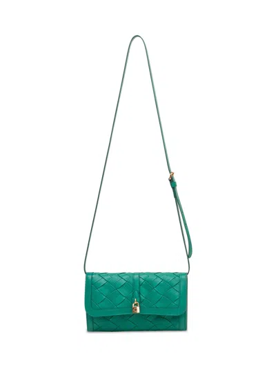 Stella Mccartney Portasheet Randofr Mini Wallet With Unique Textures In Bright Green