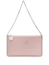Stella Mccartney Powder Pink Faux Suede Shoulder Bag With Crystal Details