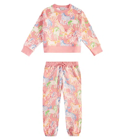 Stella Mccartney Kids' Jogginganzug Prairie Horses Aus Baumwolle In Umc Pink Multicolor