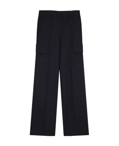Stella Mccartney Pressed-crease Cargo-pocket Straight Trousers In Black