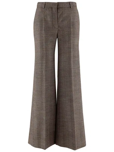 Stella Mccartney Light Brown Low-rise Bootcut Trousers In Multi