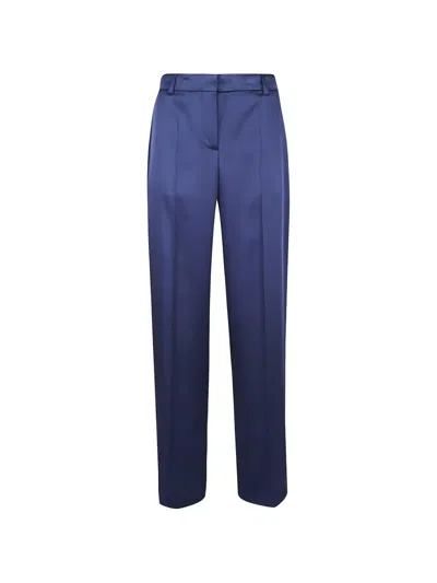 Stella Mccartney Pressed-crease Satin Trousers In Blue