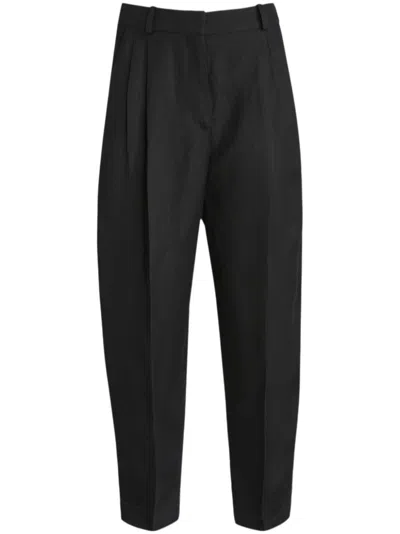 Stella Mccartney Pressed-crease Tapered Trousers In Black