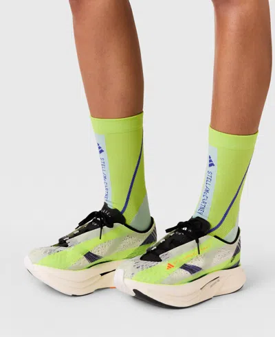 Stella Mccartney Prime X 2 Strung Running Sneakers In Linen Green/collegiate Purple/off White