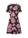 Stella Mccartney Poppy-print Short-sleeve Ruffle Mini Dress In Pink