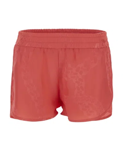 Stella Mccartney Print Silk Shorts In Orange