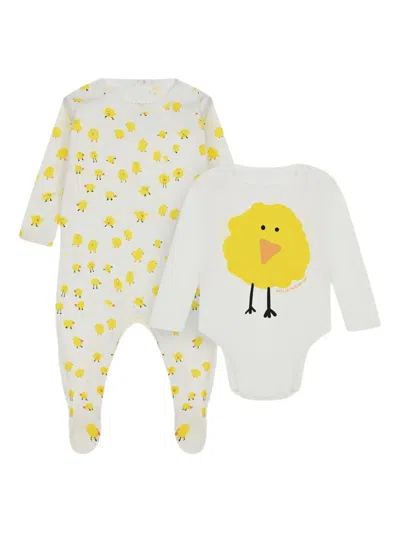Stella Mccartney Printed Babygrow Set In White