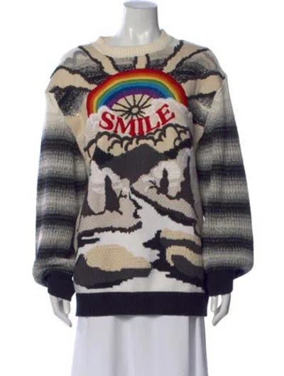 Pre-owned Stella Mccartney Printed Bateau Neckline Sweater In Black
