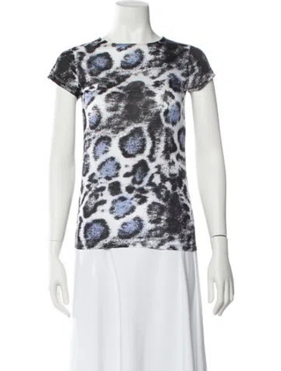 Pre-owned Stella Mccartney Printed Bateau Neckline T-shirt In White