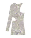 Stella Mccartney Cutout Printed Stretch-jersey Bodysuit In Multicolor
