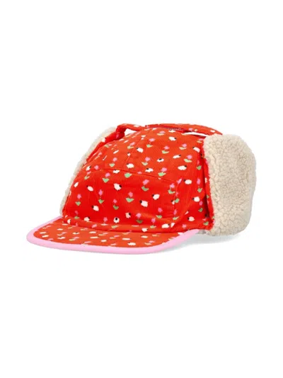 Stella Mccartney Kids' Printed Corduroy Cap In Red